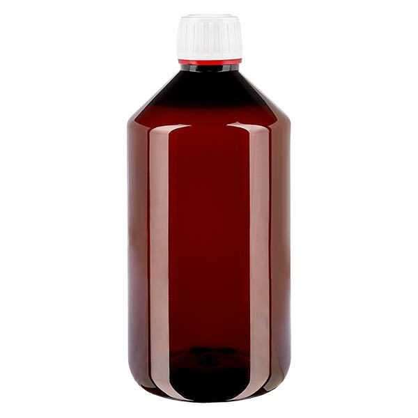 PET fles 750ml met witte verzegelstop PET fles 750ml met witte verzegelstop