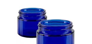 Glazen pot blauw zonder deksel