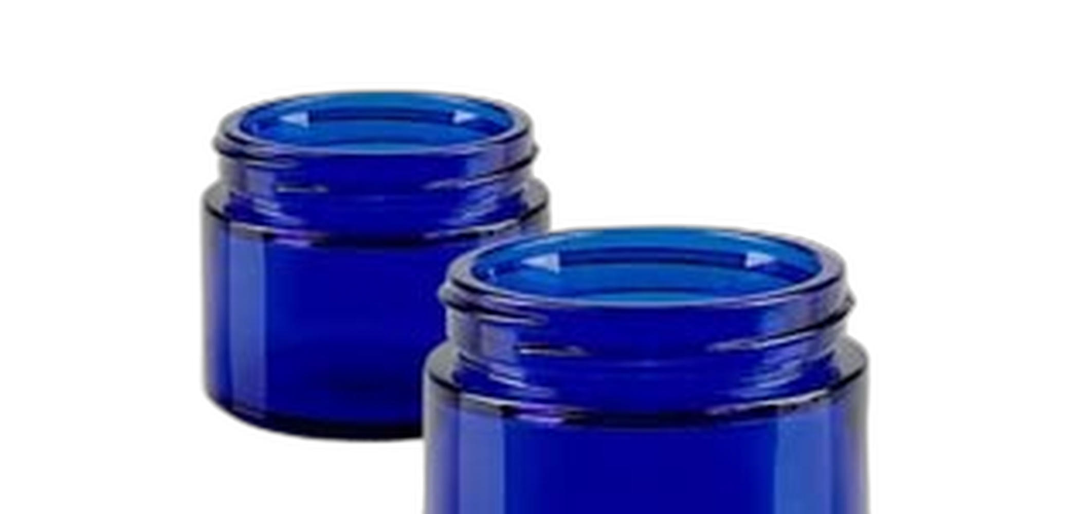 Glazen pot blauw zonder deksel