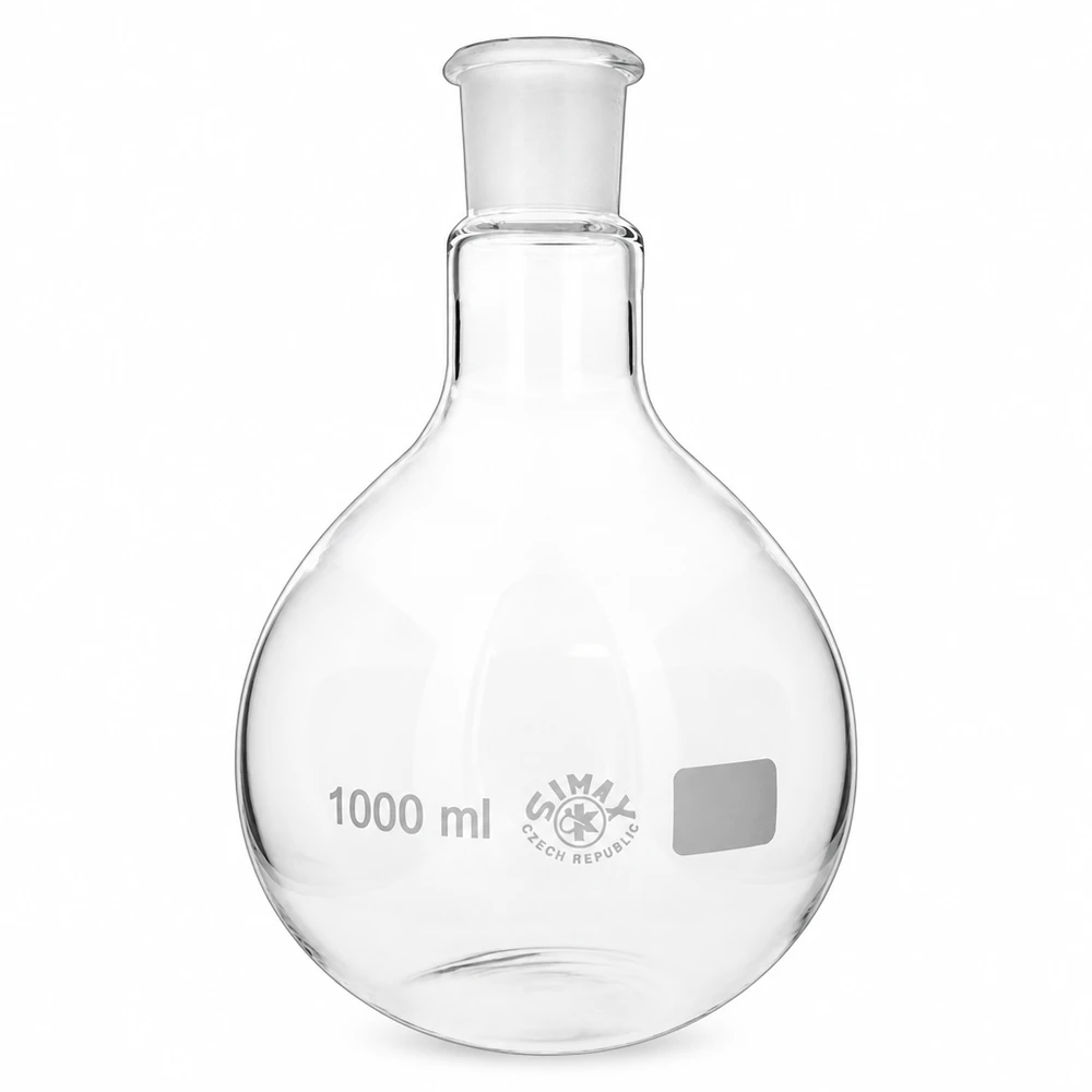 1000 ml destillatiekolf met standaard geslepen verbinding 29/32 voor nauwkeurige volumemetingen