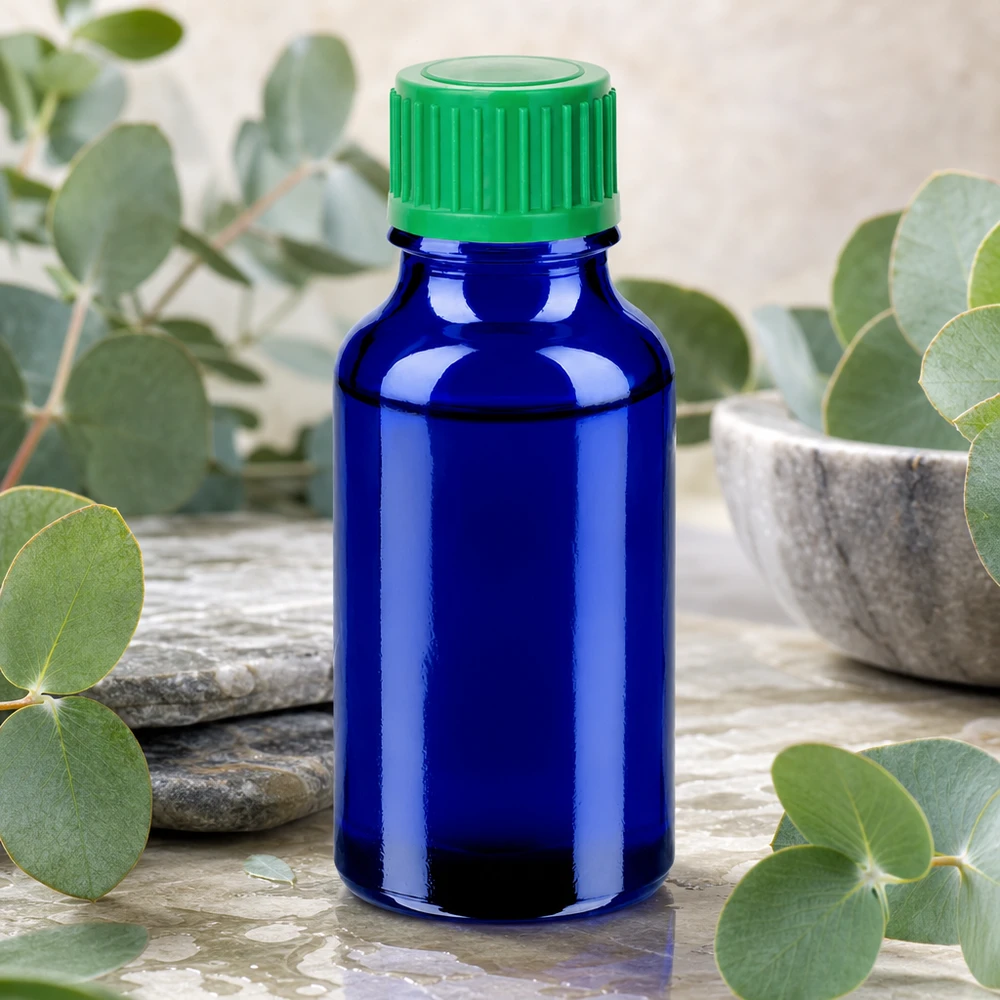 20ml Druppelflesje 0.8mm groen STD BlueLine UT18/20 Glazen flesje van 20 ml van farmaceutische kwaliteit met kindveilige groene dop voor veilig bewaren