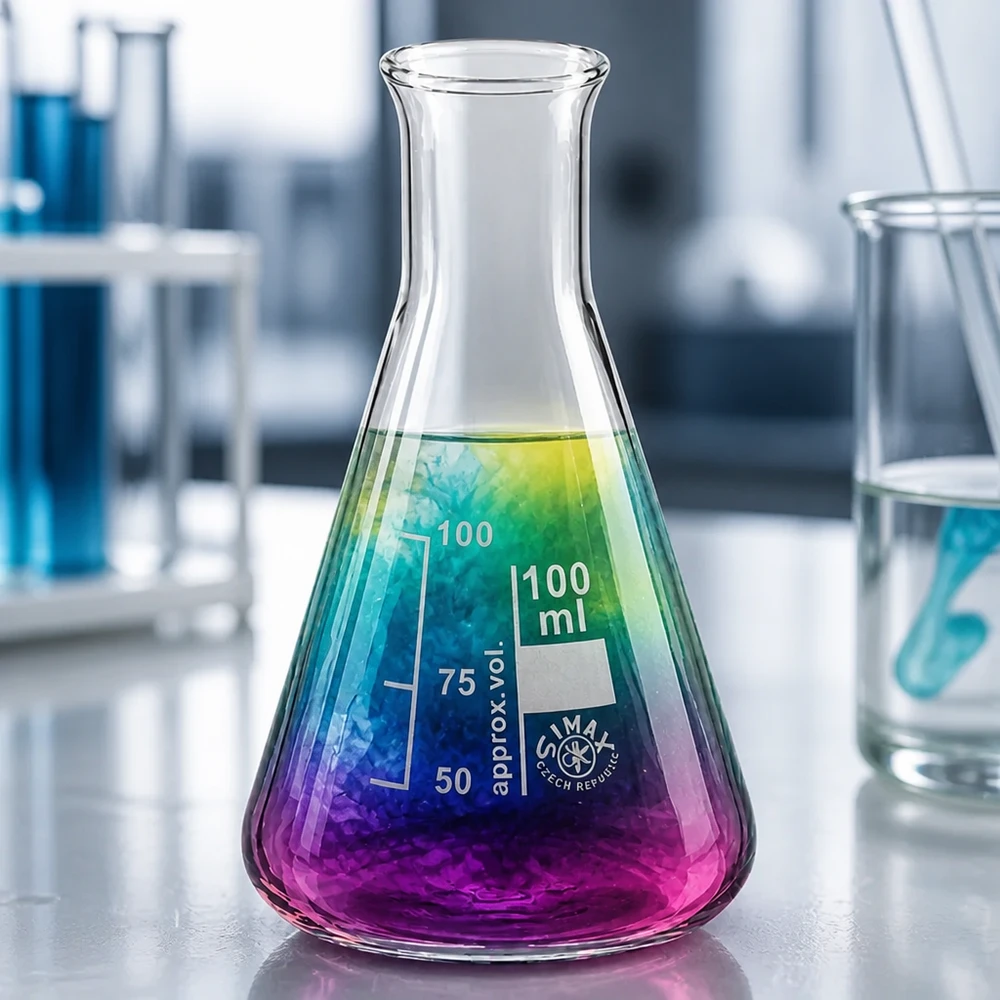 Hittebestendige erlenmeyer 100ml met smalle hals gemaakt van hoogwaardig laboratoriumglaswerk