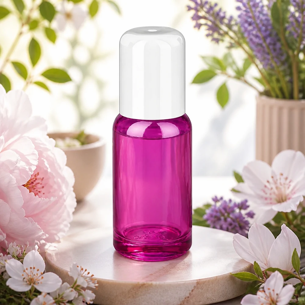 20ml rolfles wit standaard PurpleLine UT18/20 Klein 20ml roll-on flesje met lekvrije dop, perfect voor op reis en in de handtas