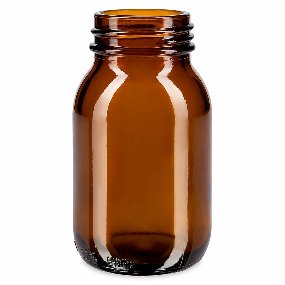 125ml wijdhalsfles van amberkleurig glas voor medicijnen en voedingssupplementen