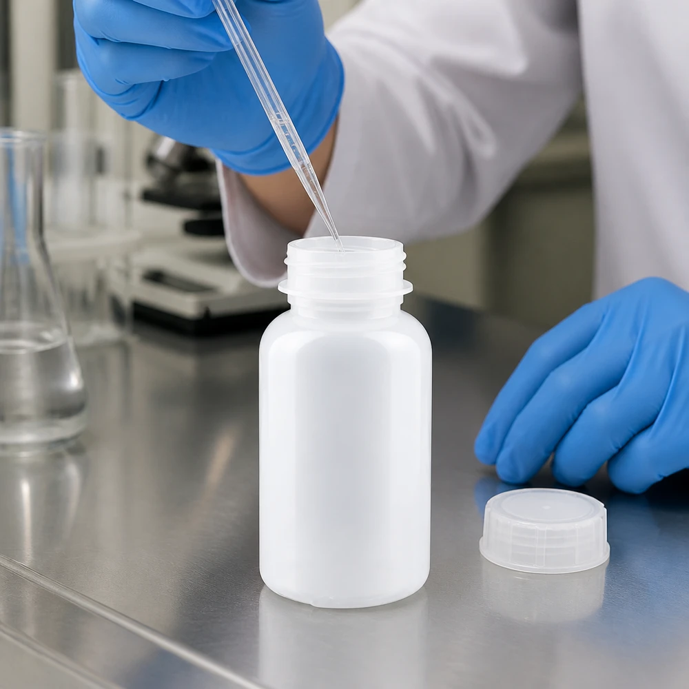 Wijde hals laboratoriumfles 500ml met sluiting Robuste 500ml Probenflasche mit Weithalsöffnung und Schraubverschluss für sichere Lagerung