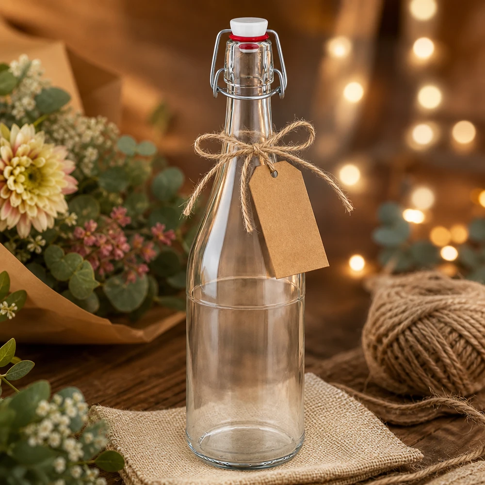 750ml glazen fles swing top PVC UNiTWIST geschenkverpakking ambachtelijke papier hanger rustieke decoratie