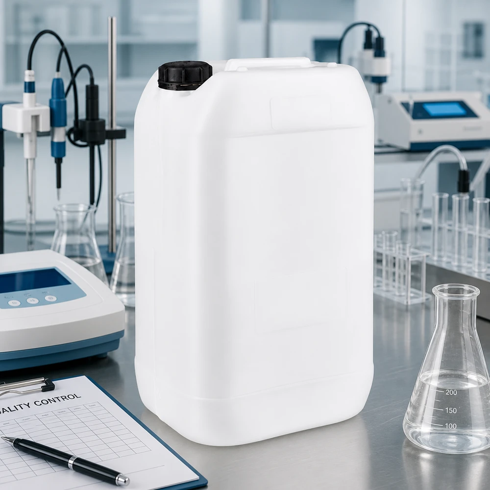 15l jerrycan, UN-toelating, met schroefsluiting Jerrycan van 15 liter met lekvrije OV-sluiting voor het vervoer van gevaarlijke vloeistoffen