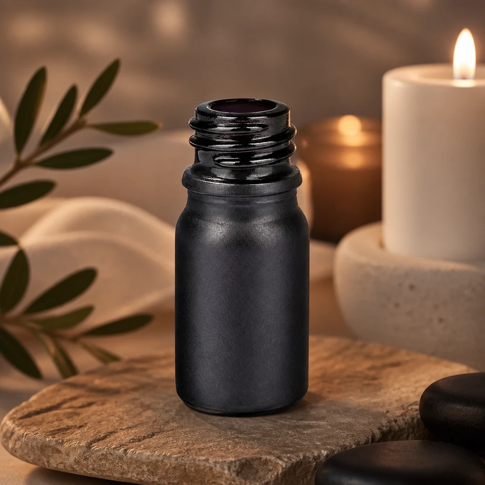 Robuuste 5ml apothekersfles BlackLine UT18/5 UNiTWIST met optimale dosering voor natuurlijke cosmetica