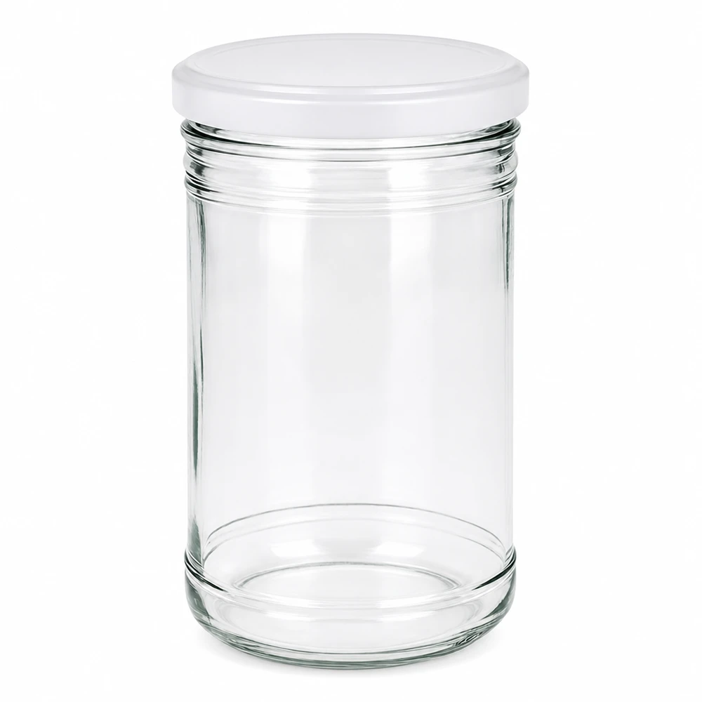 1053ml mason jar met wit BasicSeal deksel transparant leeg UN gecertificeerd inmaakpot voorraadpot