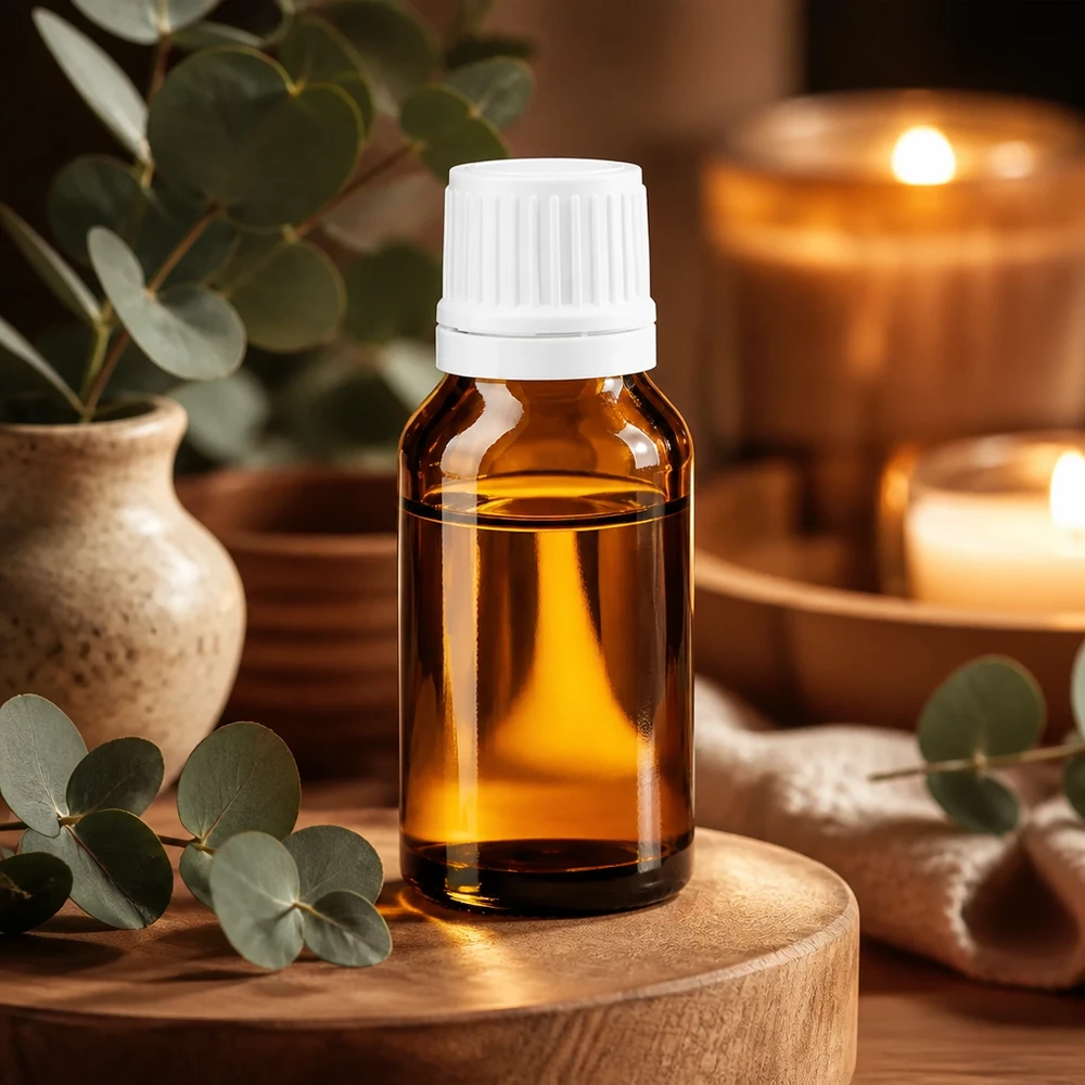 Bruine glazen fles 15ml met wit druppelsluiting 1.2mm VR Bruine apothekersfles van 15 ml met druppelaar van 1,2 mm en witte buitenverpakking voor aromatherapie en natuurlijke cosmetica