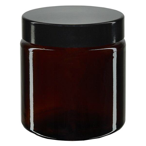 Glazen pot 120ml bruin glas 58mm/R3, met sluiting