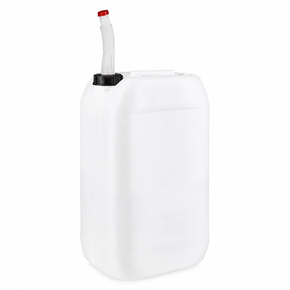 15l Jerrycan, UN-toelating, met aftapkraan flex Draagbare industriële jerrycan van 15 liter met flexibele uitloop, ideaal voor brandstof en water