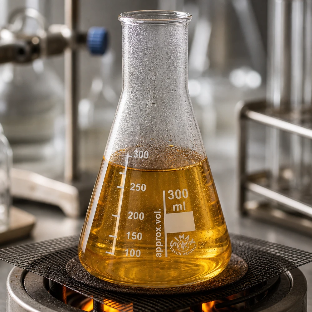 Erlenmeyer 300ml nauwe hals borosilicaat met afgeronde rand