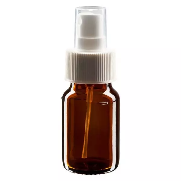30ml Euro-medicijnfles bruin met verstuiver wit incl. dop transparant 30ml Euro-medicijnfles bruin met verstuiver wit incl. dop transparant