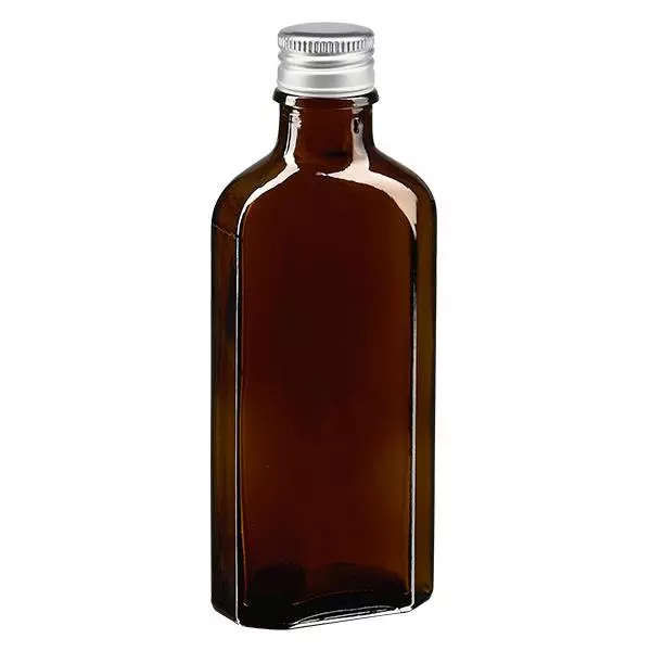 100 ml Meplat bruin met aluminium dop zilver PP22