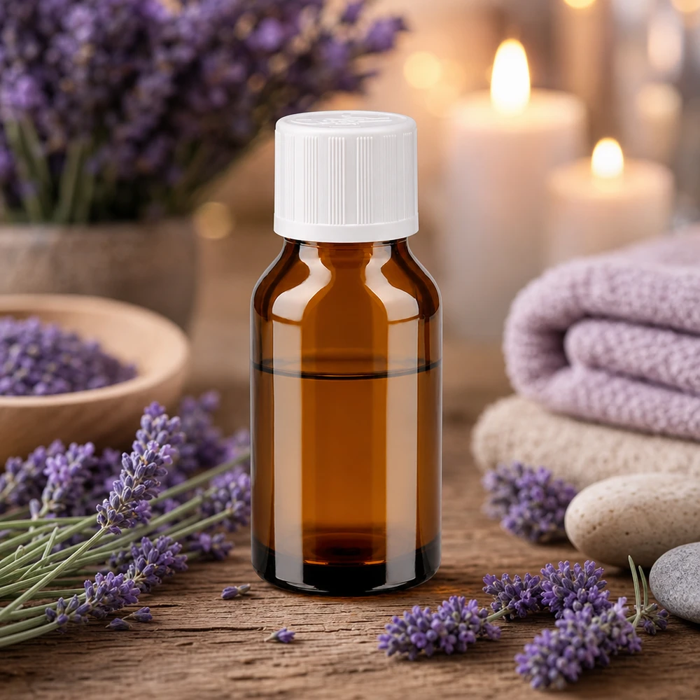 Apothekersflesje van bruin glas, 15 ml, met witte schroefdop, ideaal voor natuurlijke cosmetica en essences