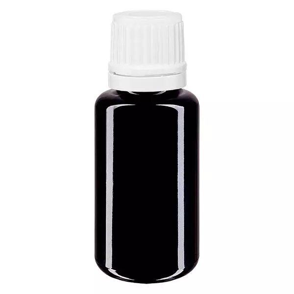 Apothekersfles viol. 20ml schroefdop wit OV Apothekersfles viol. 20ml schroefdop wit OV