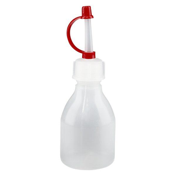 Laboratoriumfles met nauwe hals 30ml blank schroefdraad 14 mm incl. druppelsluiting met sluitbandje en dop Laboratoriumfles met nauwe hals 30ml blank schroefdraad 14 mm incl. druppelsluiting met sluitbandje en dop