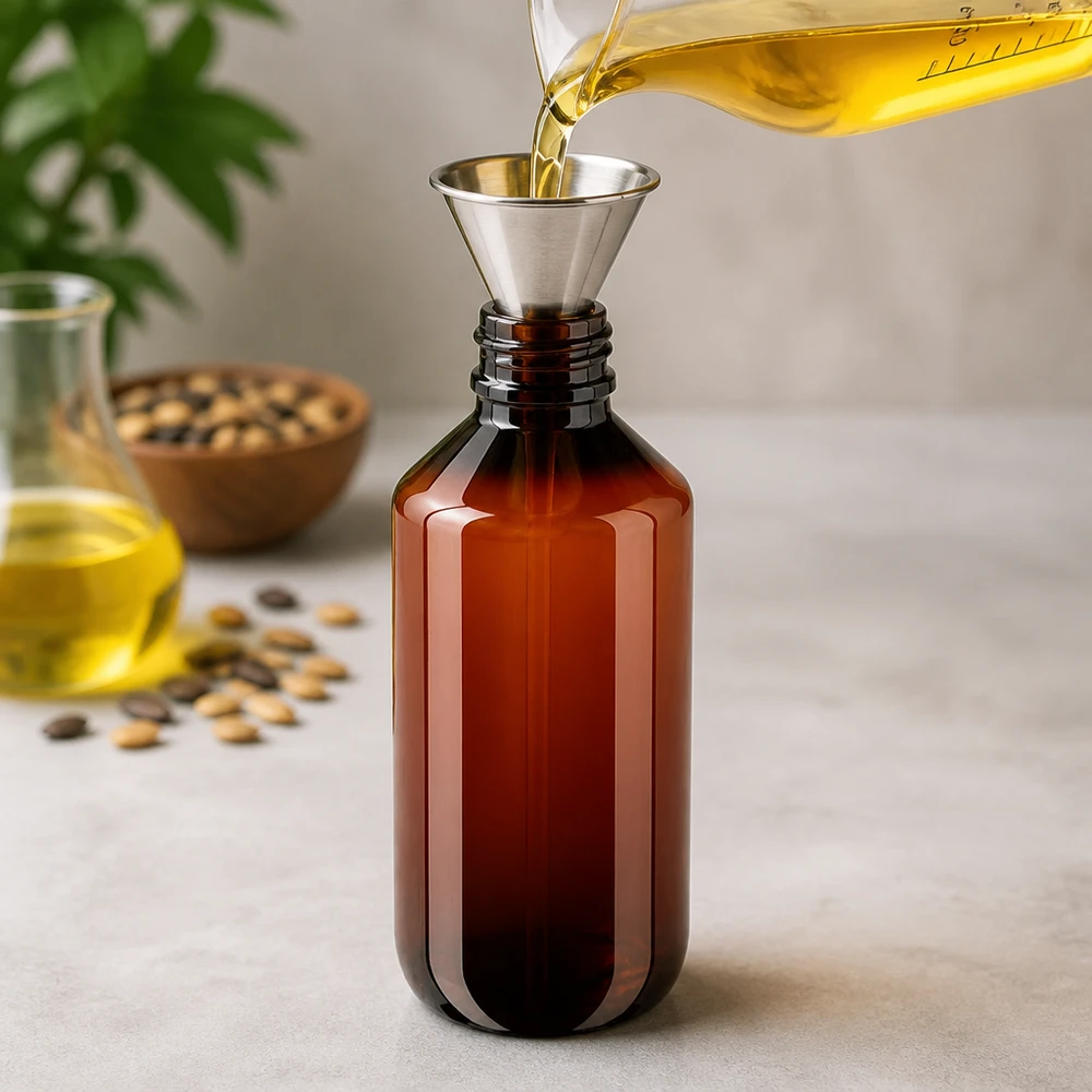 PET-fles 200ml met bruine dop Standaard Kompakte 200ml Braunflasche aus PET Kunststoff mit standardisiertem Verschlusssystem