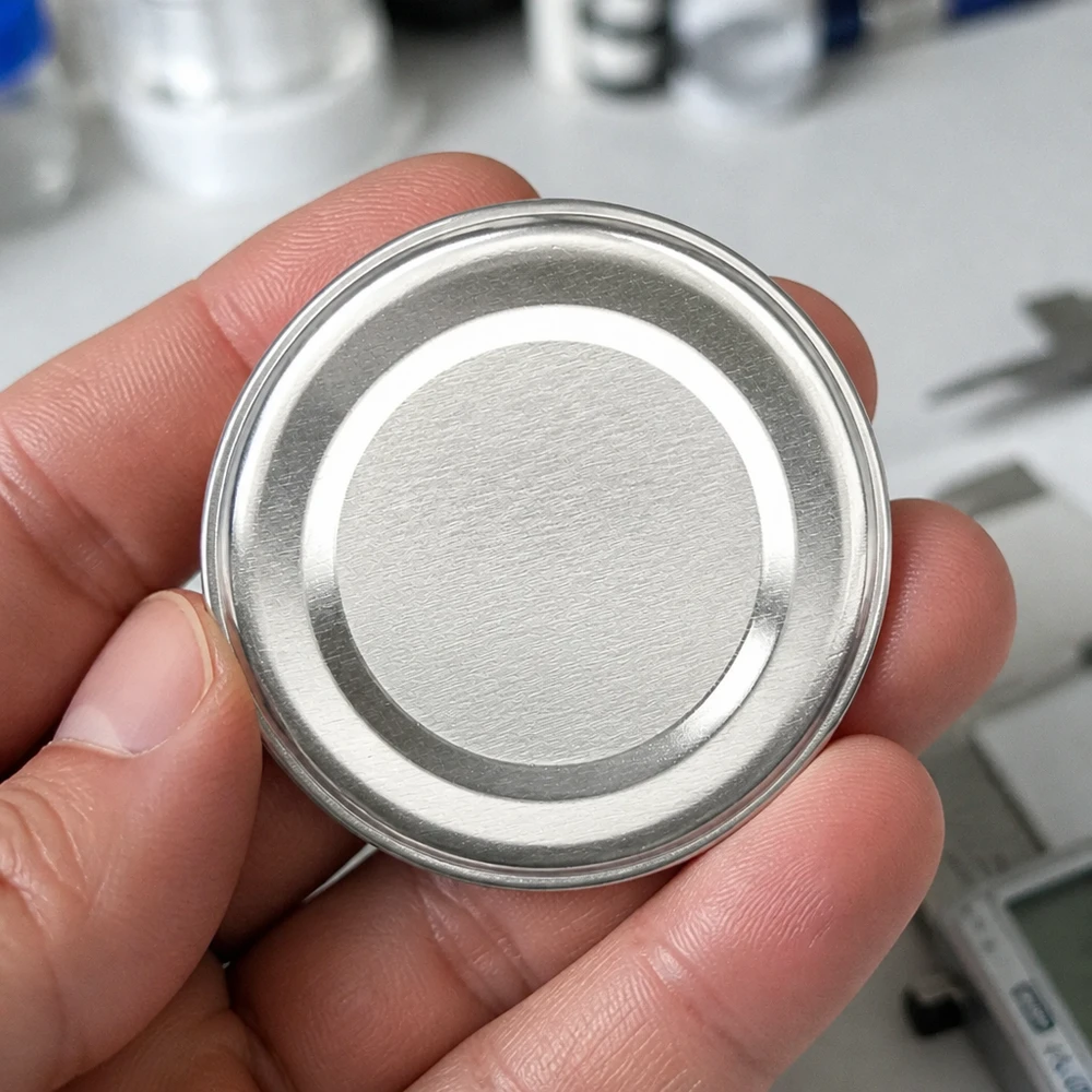 43 mm BasicSeal-deksel, zilver (TO43) UNiTWIST BasicSeal-deksel TO43 43 mm van witblik, zilverkleurig, met vacuümafdichting UNiTWIST