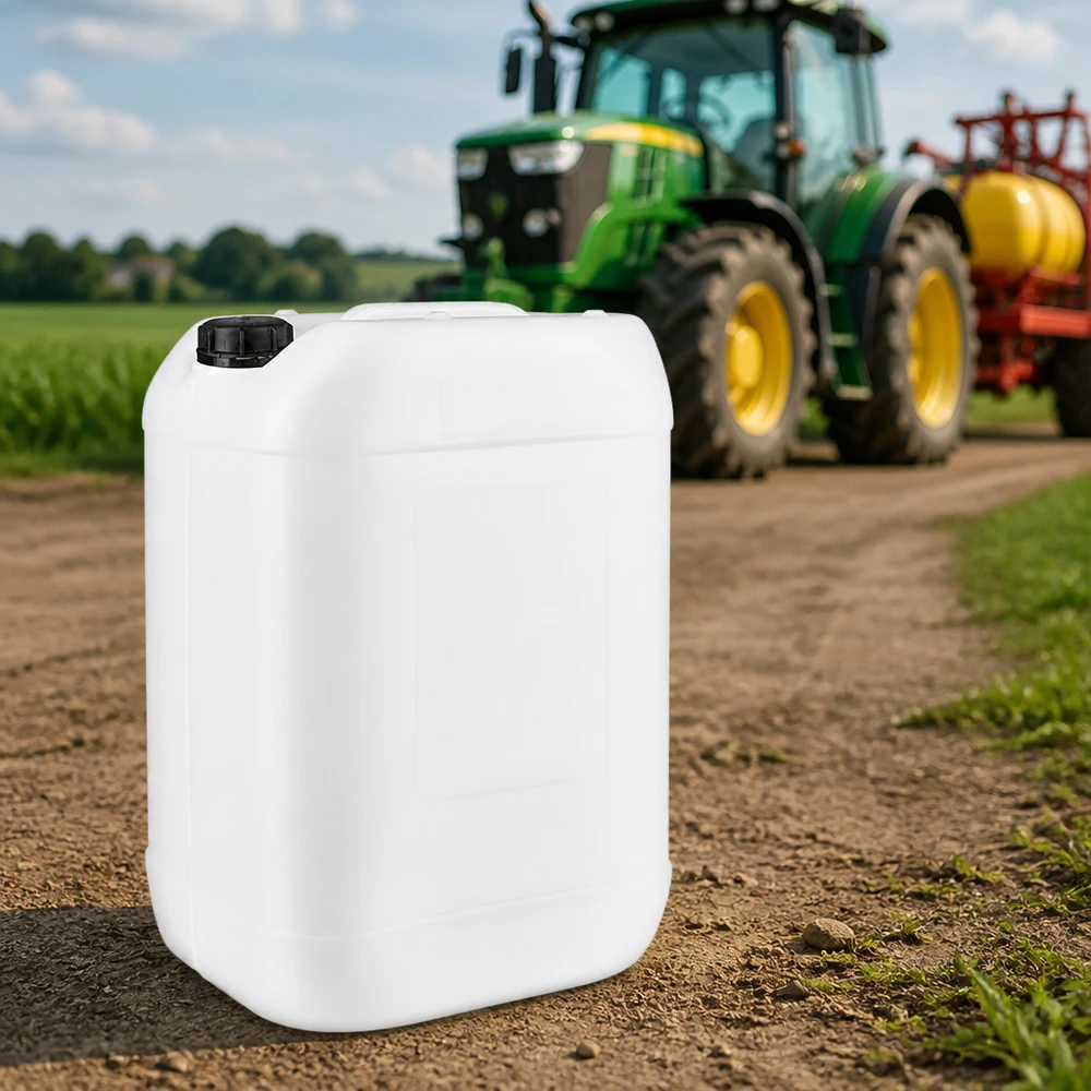 Stapelbare veldjerrycan van 25 liter met kindveilige schroefdop voor landbouwbedrijven