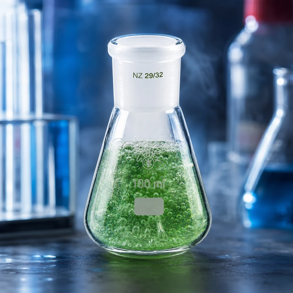 Erlenmeyer 100 ml wijde hals borosilicaat met slijpstuk 29/32