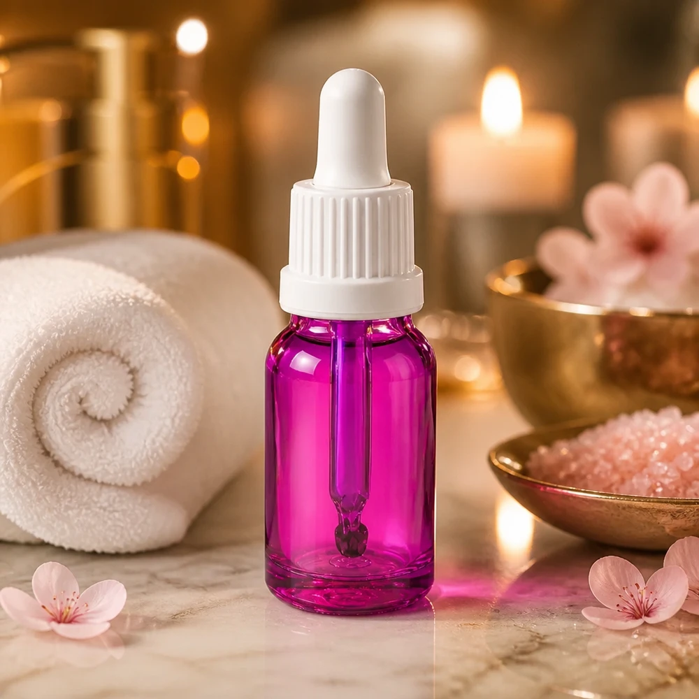 10ml pipetfles wit Originality schroefdop PurpleLine UT18/10 Stijlvolle paarse pipetfles 10ml met witte deksel OV PurpleLine UT18/10