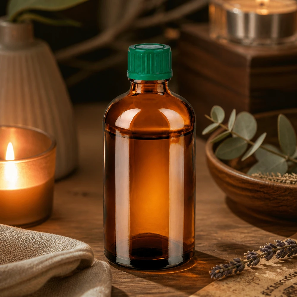 100ml fles 11mm SV groen STD BrownLine UT18/100 Apothekersfles 100ml gemaakt van UV-bestendig amberkleurig glas met veilige groene sluiting