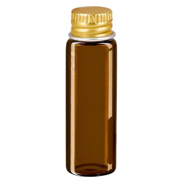 5ml mini glazen flesje bruin Met.-V. goud UNiTWIST