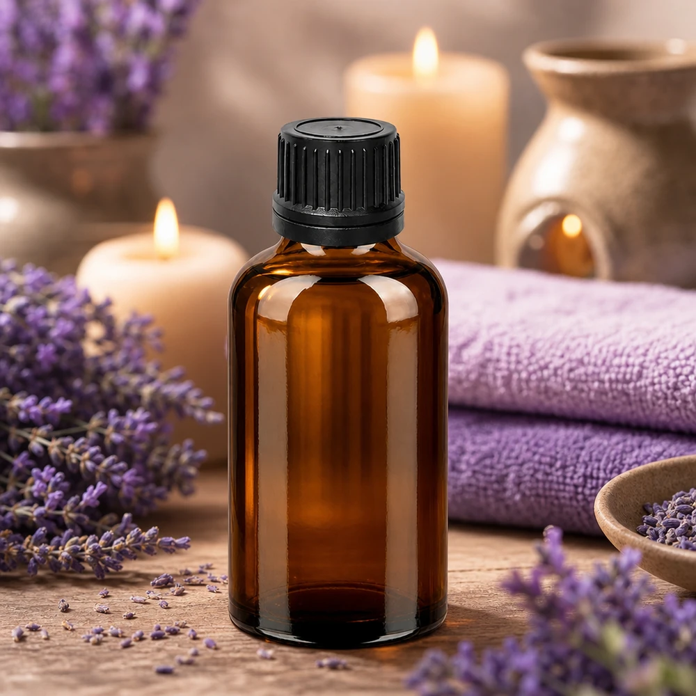 50ml druppelfles 1mm zwart OV BrownLine UT18/50 50 ml premium druppelflacon van getint glas beschermt tegen de effecten van licht tijdens het bewaren