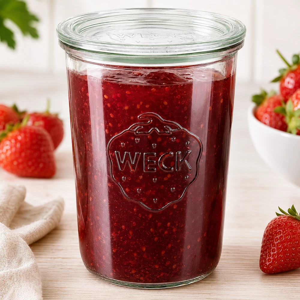 WECK RR100 glazen pot van 850 ml met glazen deksel