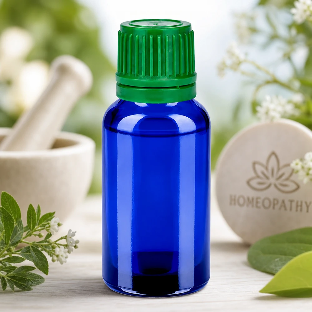 20ml flesje 11mm SV groen OV BlueLine UT18/20 Handig glazen flesje van 20 ml met stevige schroefdop voor onderweg