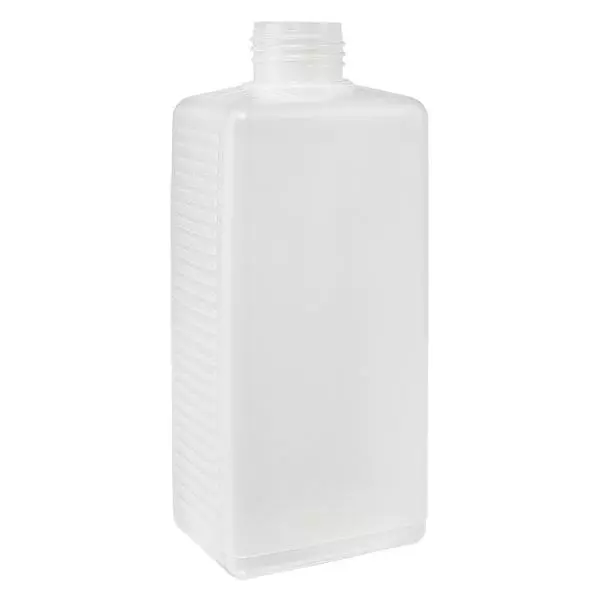 Hoekige fles 500ml HDPE blank ND 25, zonder deksel Hoekige fles 500ml HDPE blank ND 25, zonder deksel