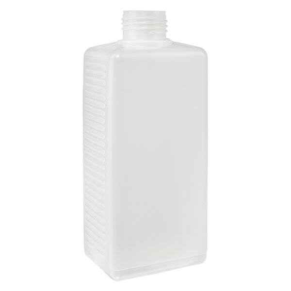 Hoekige fles 500ml HDPE blank ND 25, zonder deksel Hoekige fles 500ml HDPE blank ND 25, zonder deksel