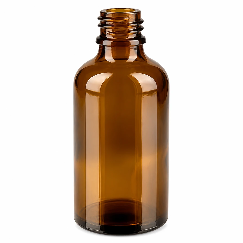 50ml druppelfles 1mm zwart OV BrownLine UT18/50 Compacte amberkleurige glazen fles 50ml met schroefdraad voor het veilig bewaren van extracten