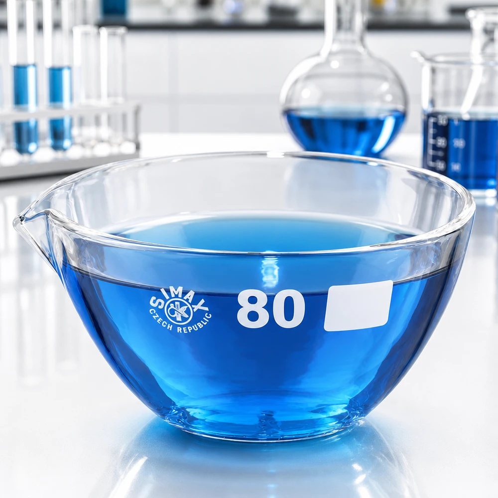 Chemicaliënbestendige verdampingsschaal van 90 ml met schenktuit, perfect voor synthese en opwerking