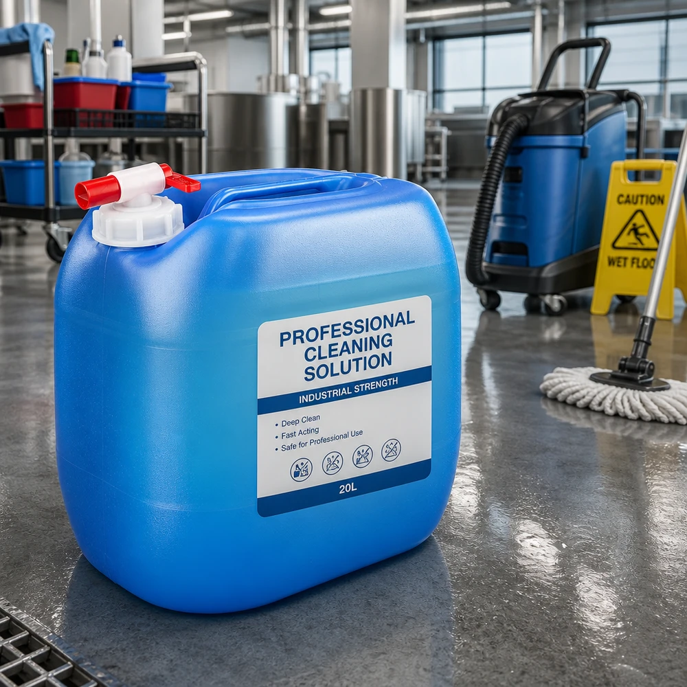 Canister 30 liter blauw met aftapkraan Stevige vloeistofkan van 30 liter, blauw, met aftapkraan, voor professioneel gebruik