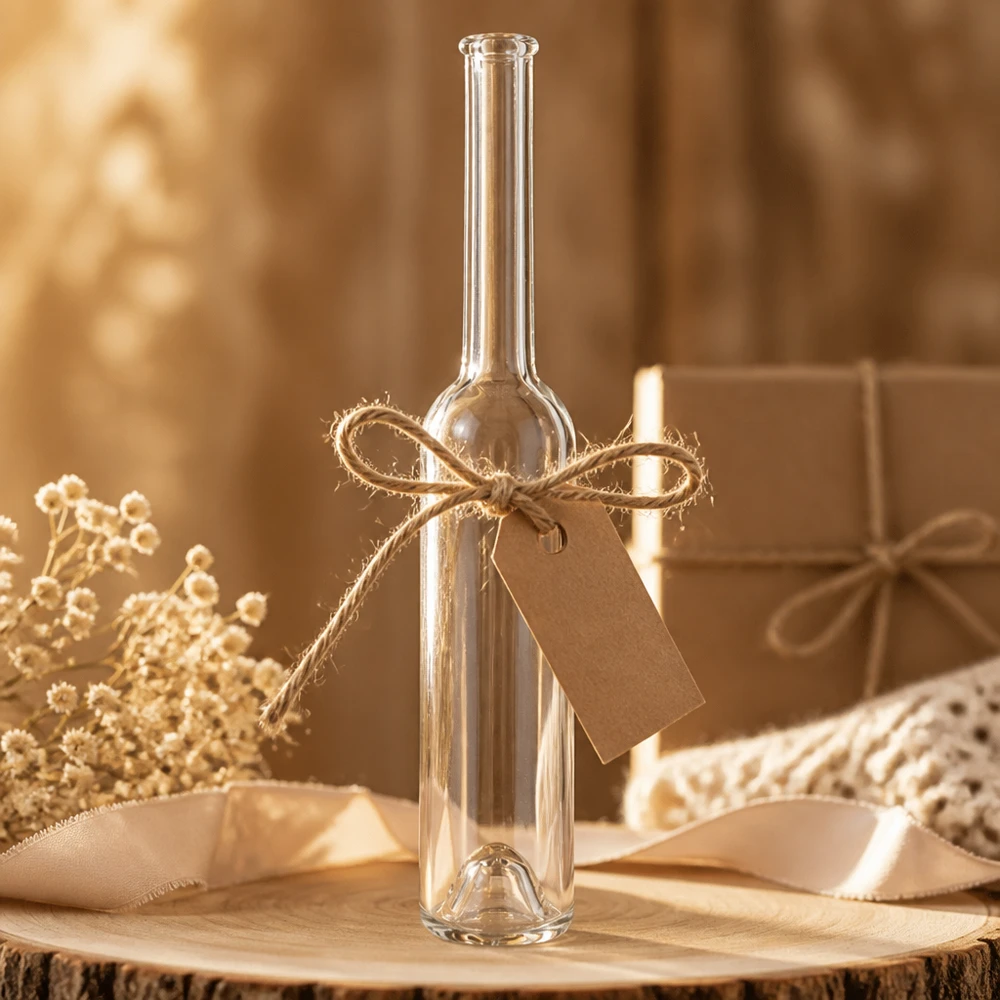100ml glazen fles Hugo geschenkdoos jute hanger rustieke decoratie vintage stijl UNiTWIST product afbeelding 5