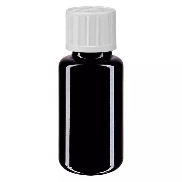 Apothekersfles viol. 20ml schroefdop wit KiSi pc. Apothekersfles viol. 20ml schroefdop wit KiSi pc.
