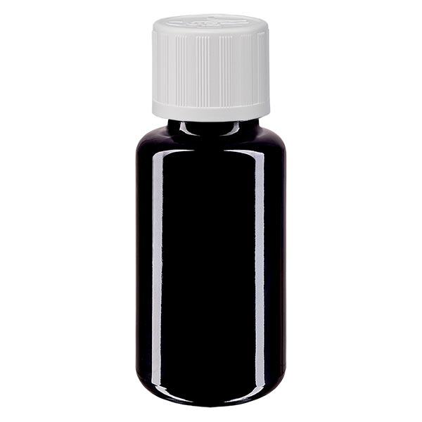 Apothekersfles viol. 20ml schroefdop wit KiSi pc.