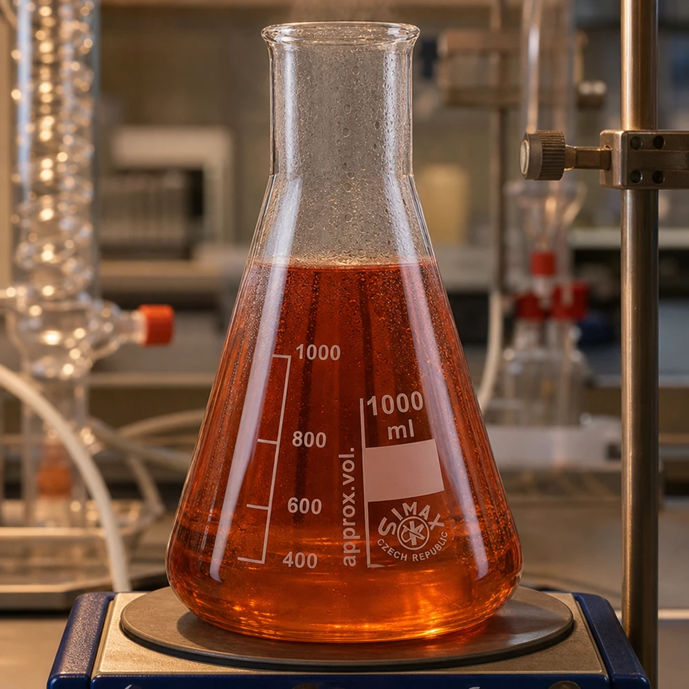 Professionele erlenmeyer 100ml met wijde hals en maatverdeling voor titraties