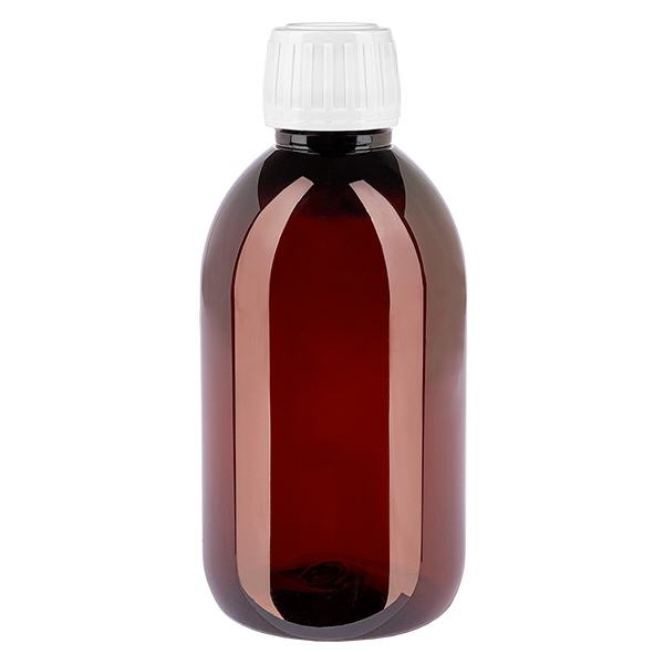 PET fles 250ml met witte standaard verzegelstop PET fles 250ml met witte standaard verzegelstop