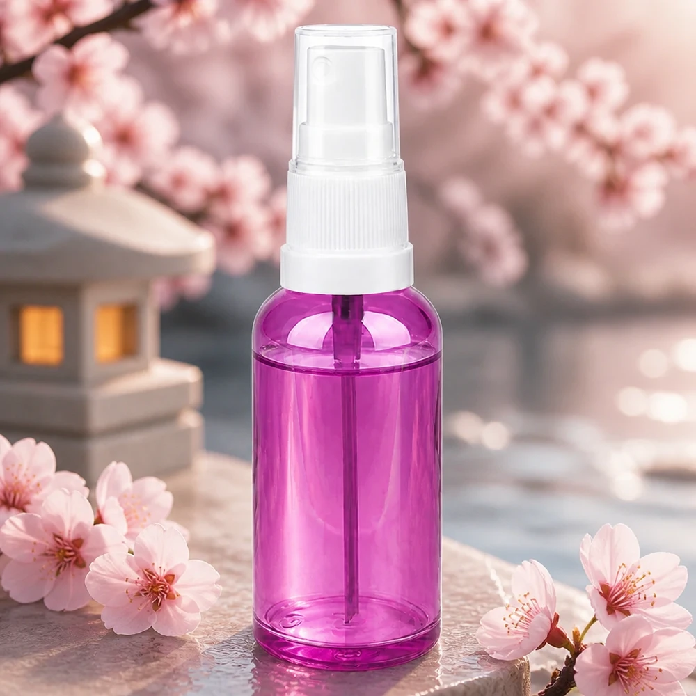 50ml PurpleLine sprayflacon met witte spraykop perfect voor gezichtstoner en toner