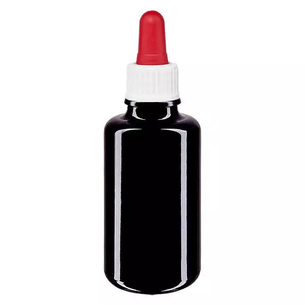 Apotheek Fles viol. 30ml pipet wit/rood St Apotheek Fles viol. 30ml pipet wit/rood St