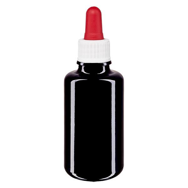 Apotheek Fles viol. 30ml pipet wit/rood St Apotheek Fles viol. 30ml pipet wit/rood St