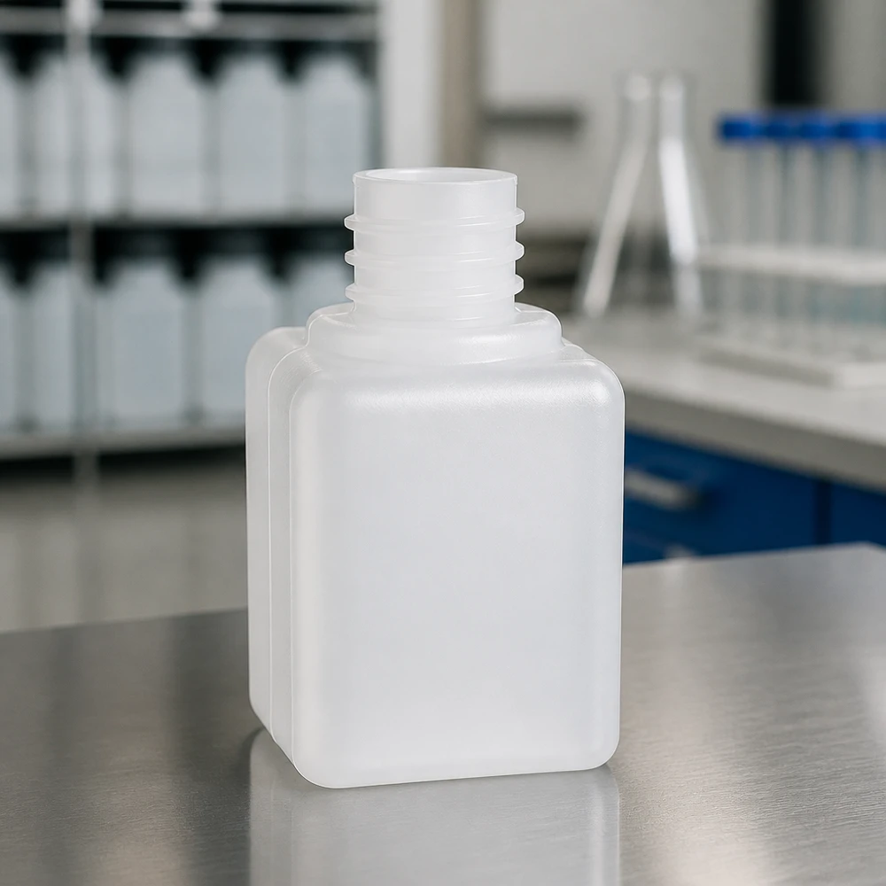 Chemicaliënfles 20 ml, nauwe hals Chemicaliebestendige 20 ml-fles met smalle hals, GL18, PE-HD, voor de opslag van laboratoriumchemicaliën