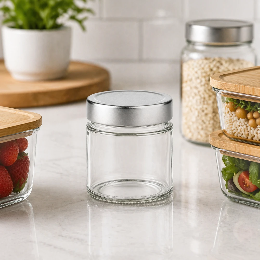 135ml ronde pot zilver deksel keuken decor met opslag potten bessen salade ontbijtgranen moderne opslag