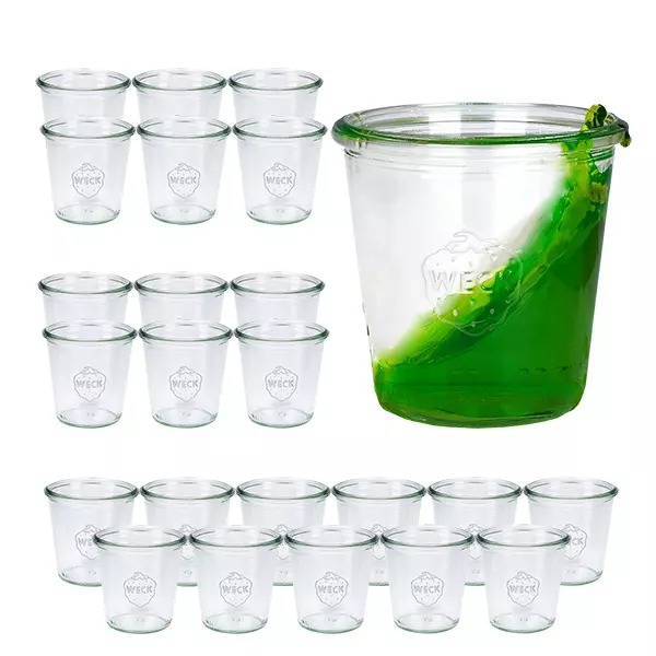 Set van 24 Weck bekers 290ml hoog, 1/5L glazen Set van 24 Weck bekers 290ml hoog, 1/5L glazen