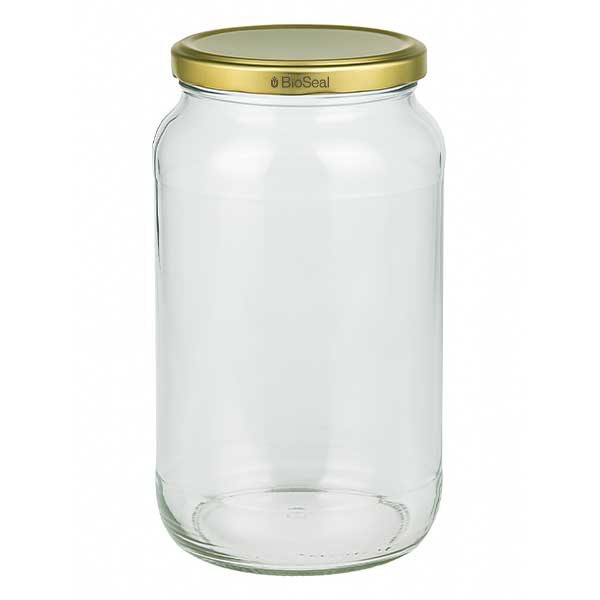 1062ml rond glas met BioSeal deksel goud UNiTWIST