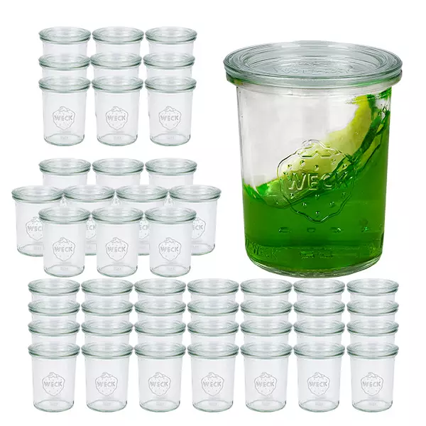 Set van 48 Weck 160 ml bekers met 48 glazen deksels Set van 48 Weck 160 ml bekers met 48 glazen deksels
